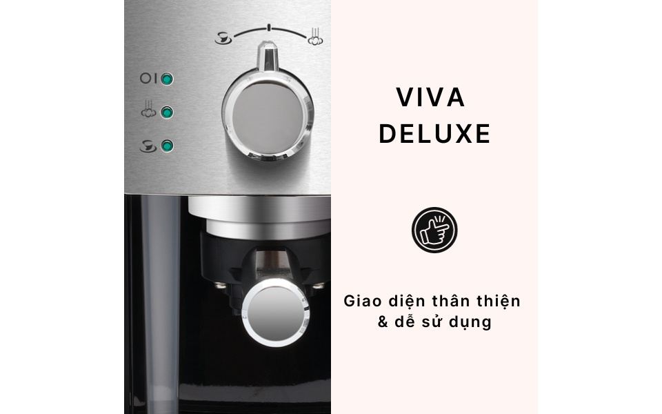 Máy pha cà phê Gaggia Viva Deluxe có giao diện thân thiện và dễ sử dụng